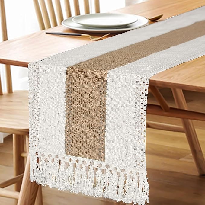 FEXIA Boho Table Runner for Christmas Home Decor